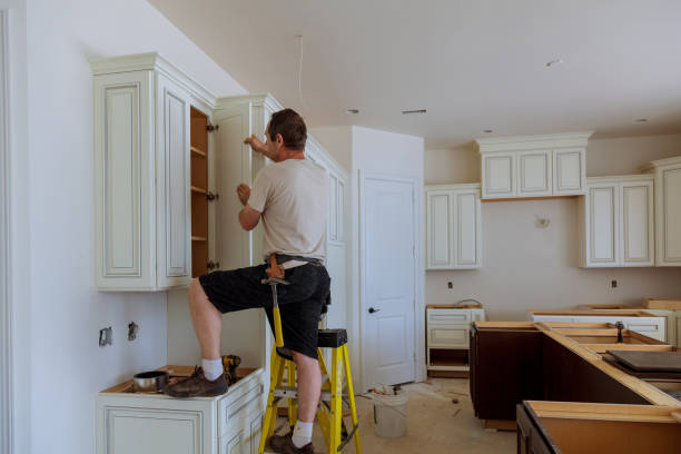 Kitchen island installation in Centreville by JMT Kitchen Cabinet